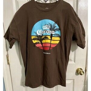 Corona Beer Mexico Brown T-Shirt  Mens Size X Large Short Sleeve